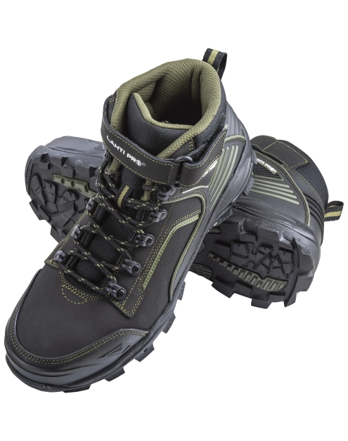 Zdjęcie: Trzewiki z ocieplaną wkładką, nubuk, czarno-zielone, s3 src,45, CE, LAHTI PRO
