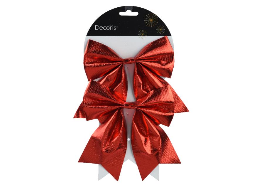 Zdjęcie: Kokardy poliestrowe 15x17x1 cm - 2 szt. czerwone KAEMINGK