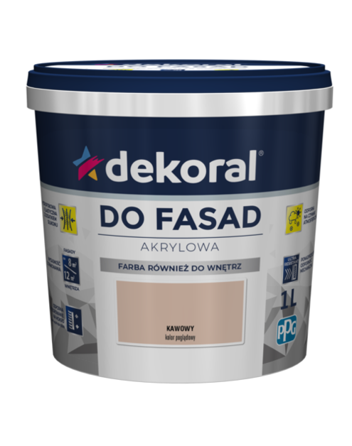 Zdjęcie: Farba fasadowa kawowy 1 L Polinit DEKORAL