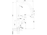 Zdjęcie: Bateria zlewozmywakowa z 2-funkcyjną, wyciąganą wylewką w kształcie litery U, Farsala chrom INVENA