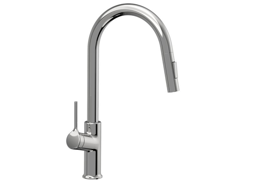 Zdjęcie: Bateria zlewozmywakowa z 2-funkcyjną, wyciąganą wylewką w kształcie litery U, Farsala chrom INVENA