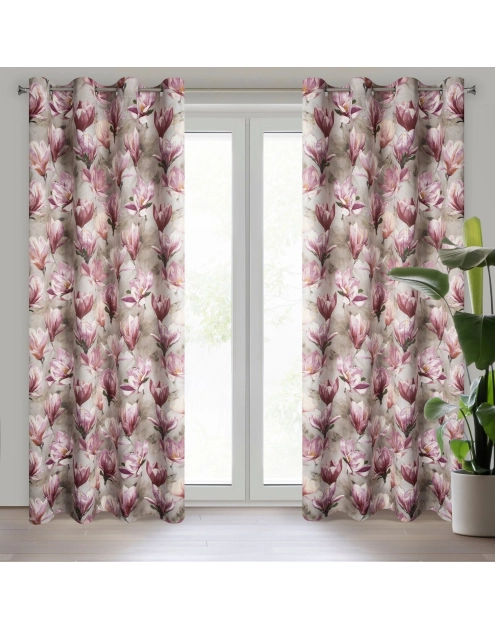 Zdjęcie: Zasłona gotowa Lari 140x250 cm beżowy EUROFIRANY