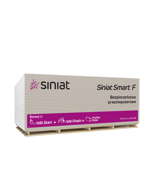 Zdjęcie: Płyta g-k 12,5x1200x2600 mm Siniat Smart F SINIAT