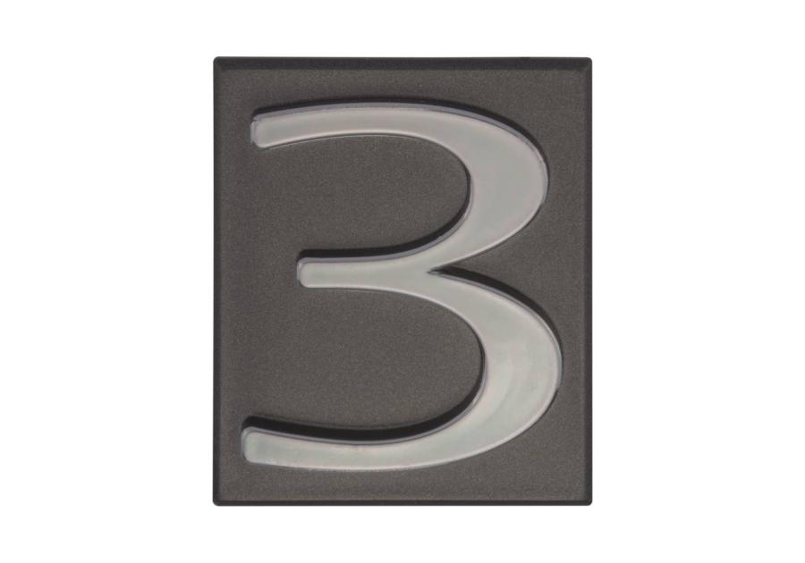 Zdjęcie: Cyfra 3 PCV samoprzylepna 4x4,7 cm grafit DOMINO