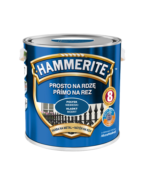 Zdjęcie: Farba do metalu 2,5 L niebieski połysk HAMMERITE