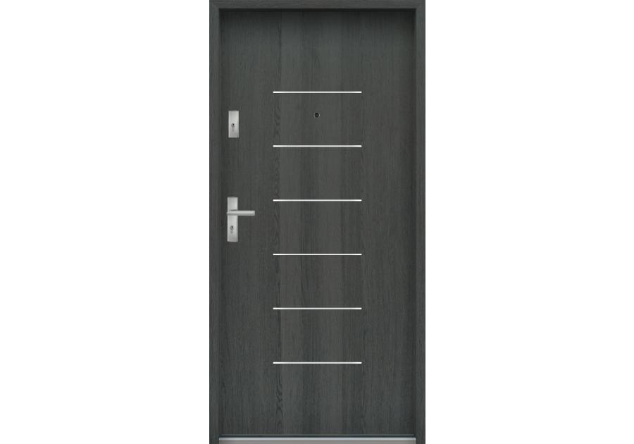 Zdjęcie: Drzwi wejściowe do mieszkań Bastion A-39 Grafit 90 cm prawe OSPŁ KR CENTER