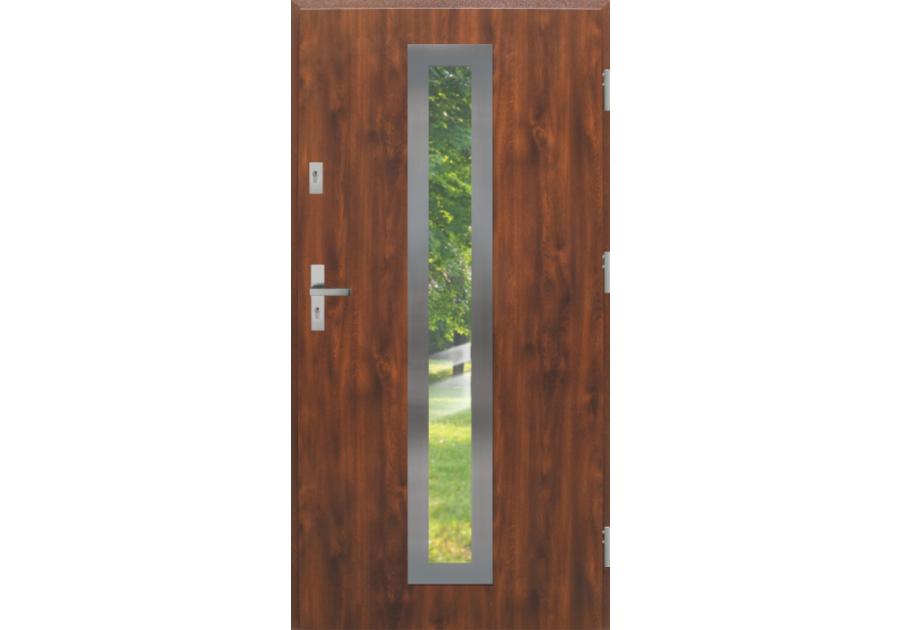Zdjęcie: Drzwi zewnętrzne stalowo-drewniane Disting Otello 03 Dąb złoty 80 cm prawe KR CENTER