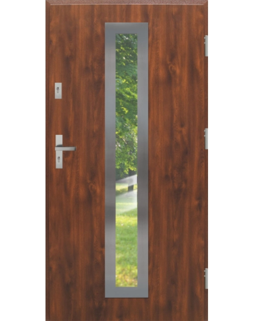 Zdjęcie: Drzwi zewnętrzne stalowo-drewniane Disting Otello 03 Dąb złoty 80 cm prawe KR CENTER