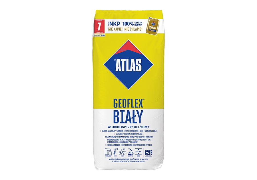 Zdjęcie: Klej żelowy wysokoelastyczny Geoflex biały 25 kg ATLAS