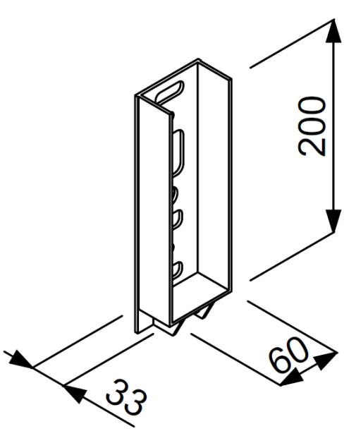 Zdjęcie: Łącznik z tworzywa sztucznego do podmurówki ogrodzenia W LDN20 PLA RAL 7016 JONIEC
