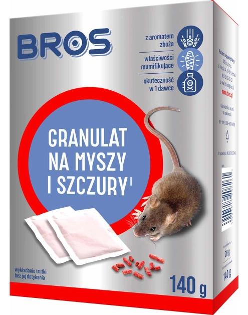 Zdjęcie: Granulat na myszy i szczury 0,14 kg BROS