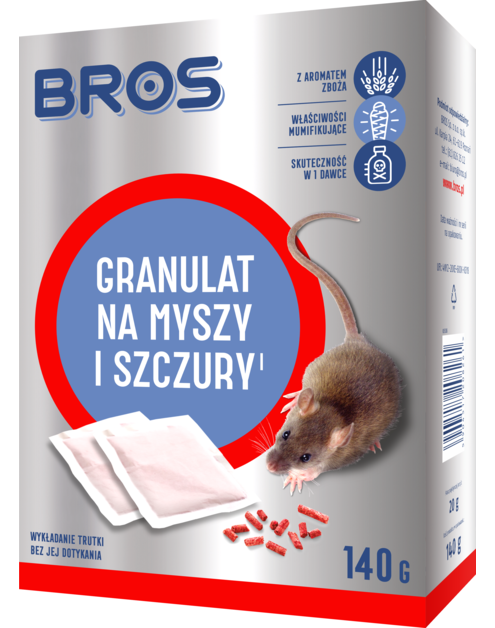 Zdjęcie: Granulat na myszy i szczury 0,14 kg BROS