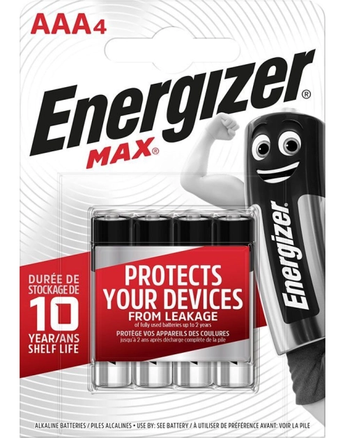 Zdjęcie: Bateria Max Alkaliczna AAA LR03 E92 Blister 4 szt. ENERGIZER