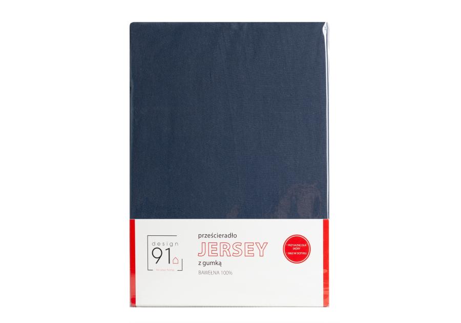 Zdjęcie: Prześcieradło Jersey z gumką 160x200 + 30 cm granatowe EUROFIRANY