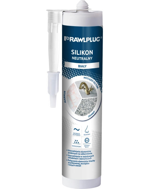 Zdjęcie: Silikon neutralny biały - kartusz plastikowy - 300 ml