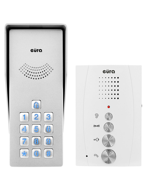 Zdjęcie: Domofon ADP-38A3 Entra biały, jednorodzinny, głośnomówiący, kaseta z szyfratorem EURA