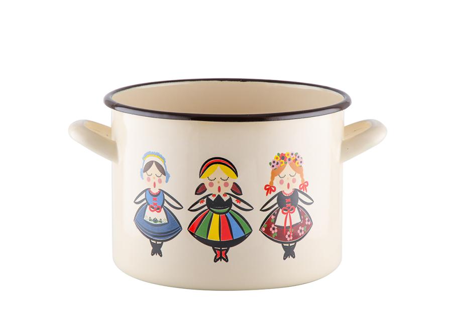 Zdjęcie: Garnek bez pokrywki 20 cm - 4,5 L kremowy łowiczanka EMALIA PLESZEW