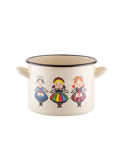 Zdjęcie: Garnek bez pokrywki 20 cm - 4,5 L kremowy łowiczanka EMALIA PLESZEW