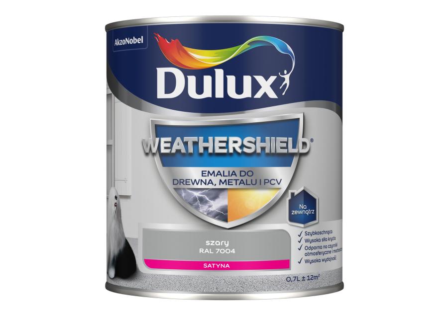 Zdjęcie: Emalia Dulux Weathershield szary RAL 7004 DULUX