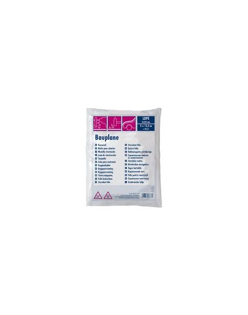 Zdjęcie: Plandeka budowlana 50 m2 LDPE 0,050 mm, 4 x 12,5 m CIRET
