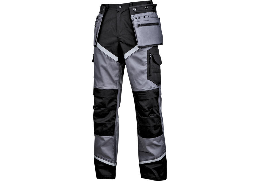 Zdjęcie: Spodnie czarno-szare z pasami odblaskowymi, L, CE, LAHTI PRO
