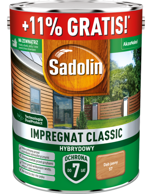 Zdjęcie: Impregnat Classic Hybrydowy dab jasny 5 L SADOLIN