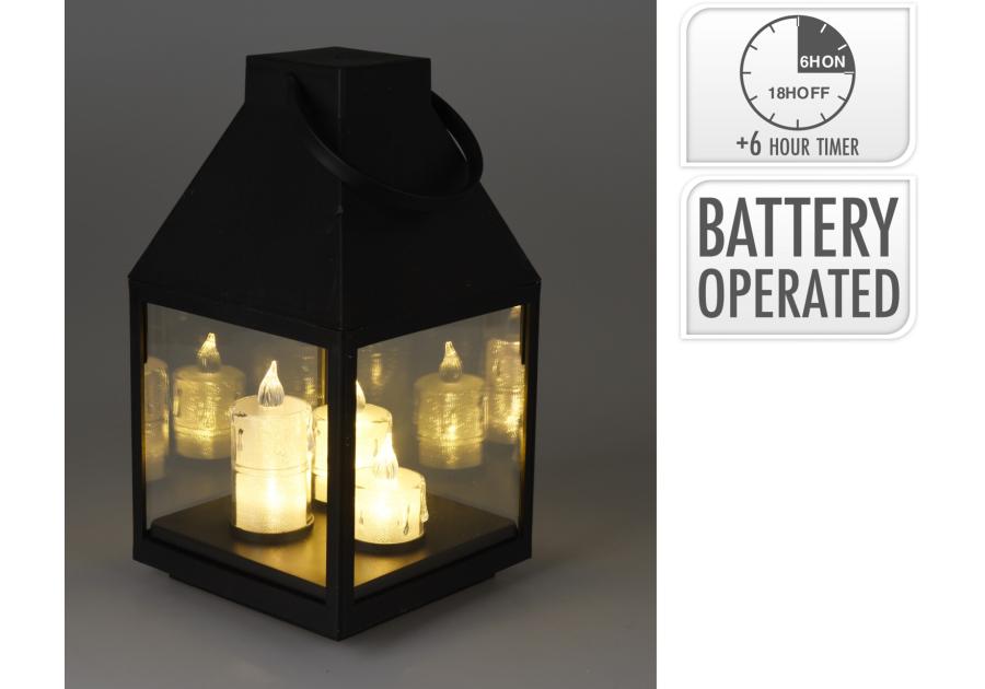 Zdjęcie: Latarnia z 3 świecami led 25 cm KOOPMAN