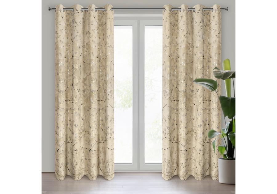 Zdjęcie: Zasłona gotowa Odeta 135x250 cm beżowy EUROFIRANY