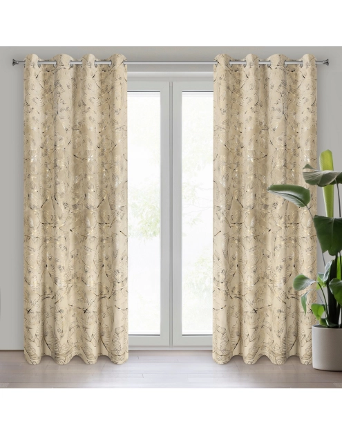 Zdjęcie: Zasłona gotowa Odeta 135x250 cm beżowy EUROFIRANY