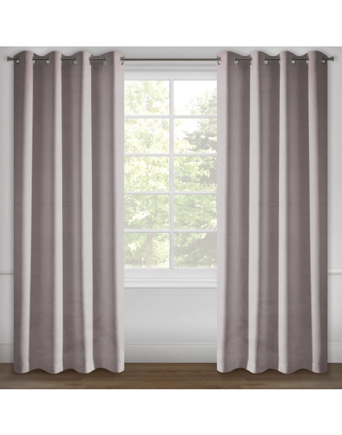 Zdjęcie: Zasłona Berfu 140x250 cm pudrowa na przelotkach EUROFIRANY