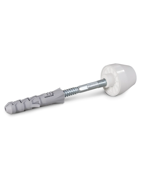 Zdjęcie: Mocowanie umywalkowe KPU biały kapturek wkręt 8x120 mm z łbem sześciokątnym 2 szt. KOELNER