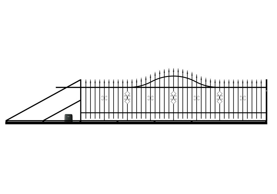 Zdjęcie: Brama przesuwna Iga 5,00 m, 1,20-1,50 m, ocynk+RAL9005 lewa z automatem POLBRAM