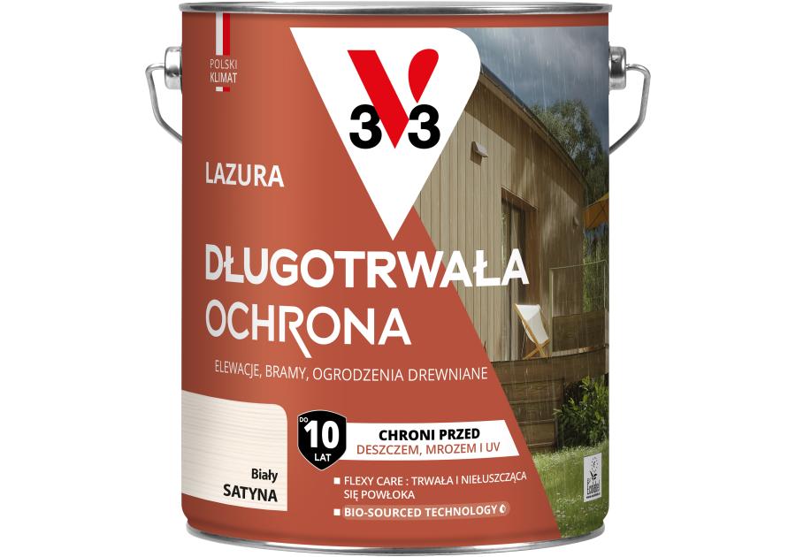 Zdjęcie: Lazura długotrwała ochrona Biały 4,5L V33
