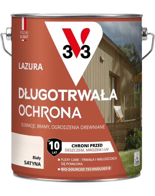 Zdjęcie: Lazura długotrwała ochrona Biały 4,5L V33