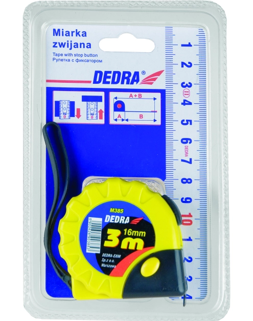 Zdjęcie: Miarka zwijana, 2 x Stop 5 m- 19 mm przywieszka DEDRA