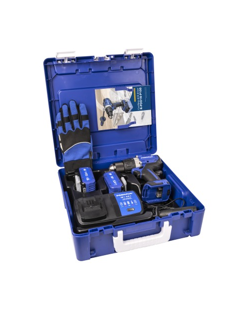 Zdjęcie: Wiertarko-wkrętarka RawlDriver R-PDD18-P100, rękawice, walizka, 2 akumulatory z ładowarką RAWLPLUG