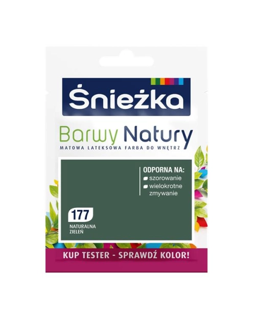 Zdjęcie: Tester koloru Barwy Natury naturalna zieleń 177 25 ml ŚNIEŻKA