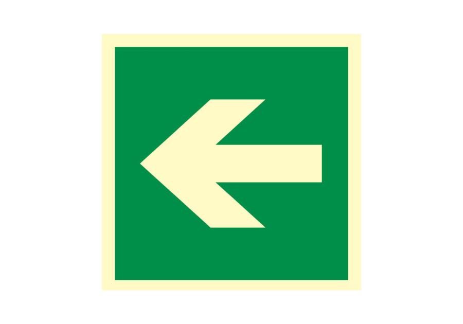 Zdjęcie: Oznaczenie "Kierunek drogi ewakuacyjnej" 15x15 cm METRO