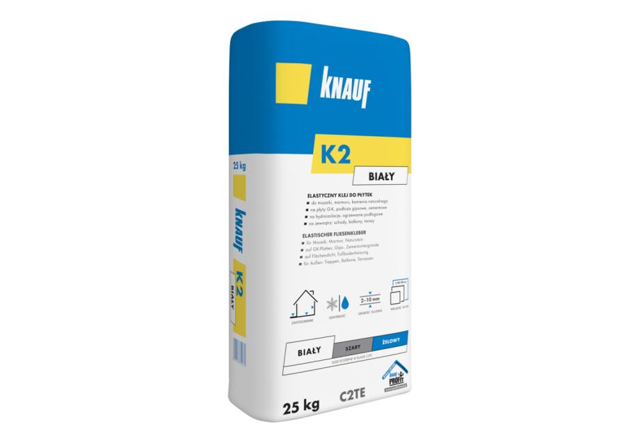 Zdjęcie: Klej do płytek elastyczny K2 biały 25 kg KNAUF