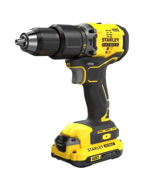 Zdjęcie: Wiertarko-wkrętarka bezszczotkowa 18V - V20 z 2 akumulatorami 1,5 Ah i kufrem STANLEY FATMAX