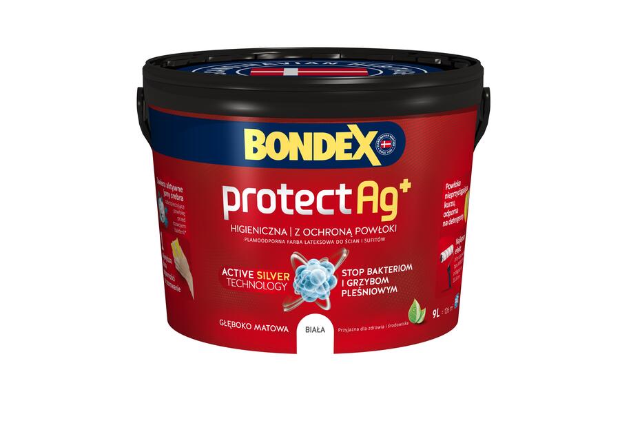 Zdjęcie: Farba lateksowa Protect Ag+ 9 L z jonami srebra BONDEX