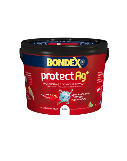 Zdjęcie: Farba lateksowa Protect Ag+ 9 L z jonami srebra BONDEX
