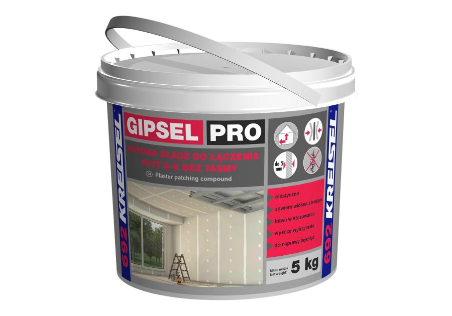 Zdjęcie: Gotowa gładź polimerowa Gipsel Pro 692 5 kg KREISEL