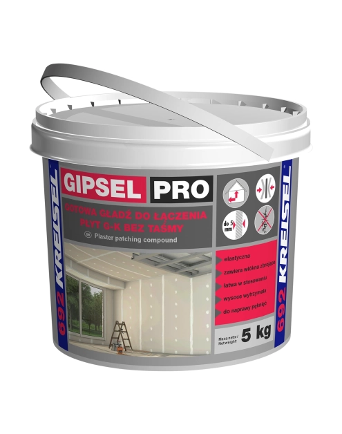 Zdjęcie: Gotowa gładź polimerowa Gipsel Pro 692 5 kg KREISEL