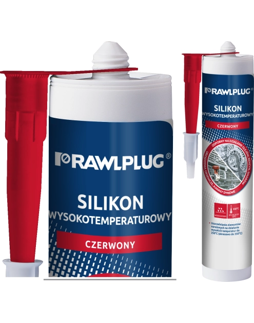 Zdjęcie: Silikon wysokotemperaturowy czerwony - kartusz plastikowy - 300 ml