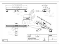 Zdjęcie: Odpływ liniowy prysznicowy Slim & Low ProLine Inox 70 cm (wąski)  BALNEO