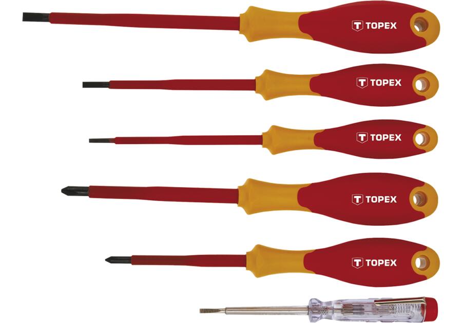 Zdjęcie: Wkrętaki 1000V, zestaw 6 sztuk TOPEX