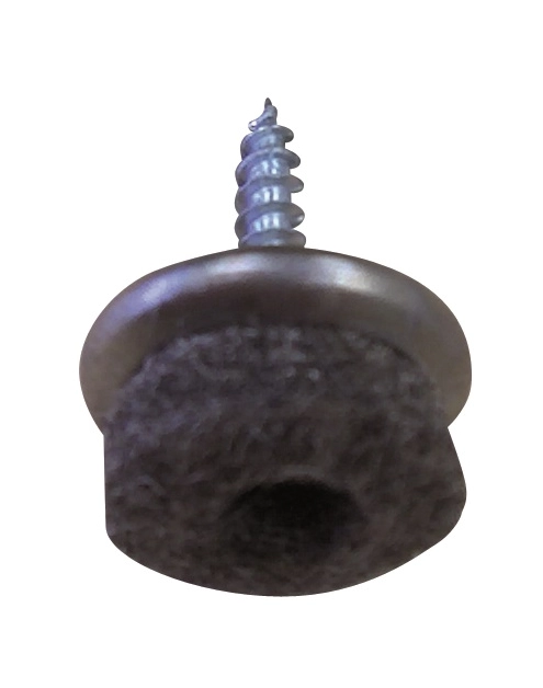Zdjęcie: Ślizgacze meblowe przykręcane z filcem szarym niklowane 18 mm HSI