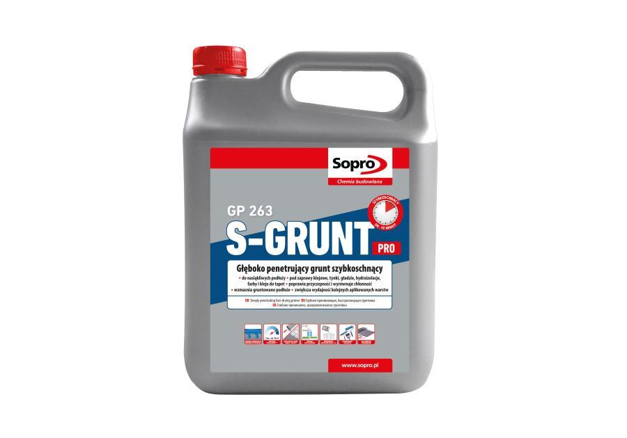 Zdjęcie: Grunt szybkoschnący głęboko penetrujący S-Grunt Pro GP 263 4 kg SOPRO