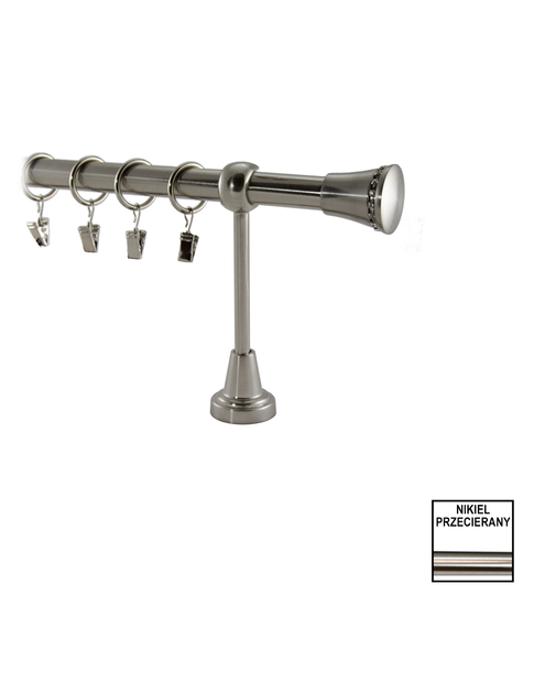 Zdjęcie: Karnisz pojedynczy Valentina fi 19 mm - 160 cm tiara nikiel KARWEL